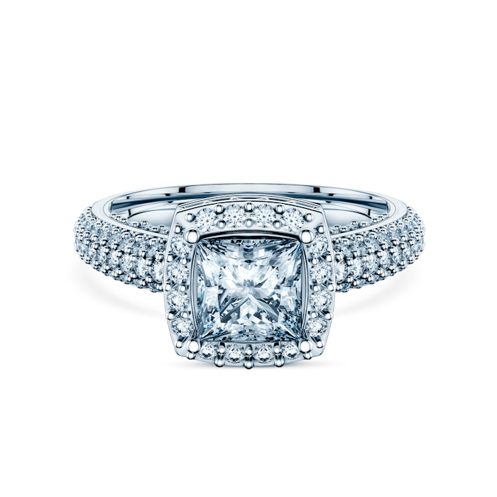 Каблучка Savicki: біле золото, діаманти