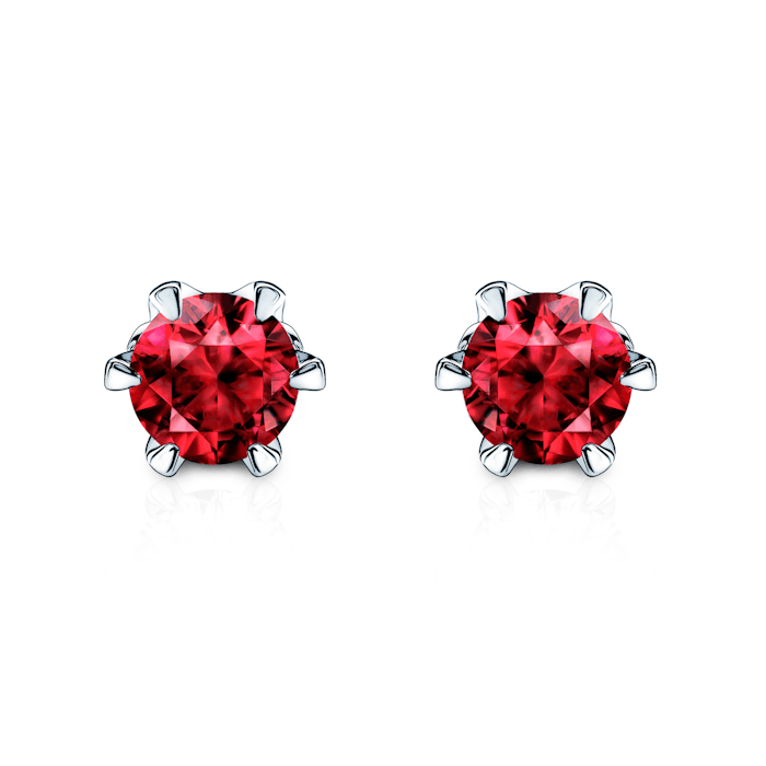 The Journey fülbevaló: fehérarany és rubinok