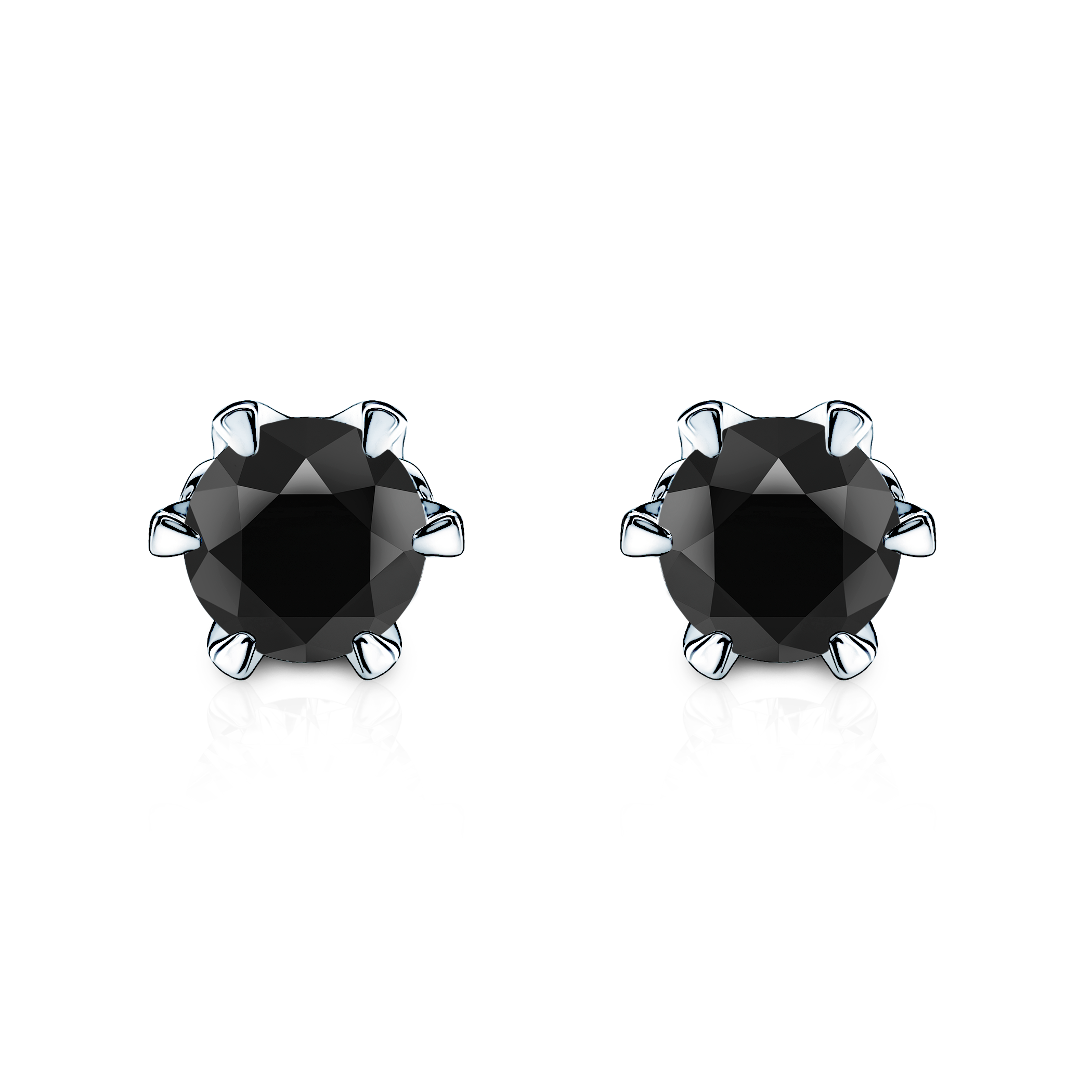 Naušnice The Journey: bijelo zlato, crni dijamanti