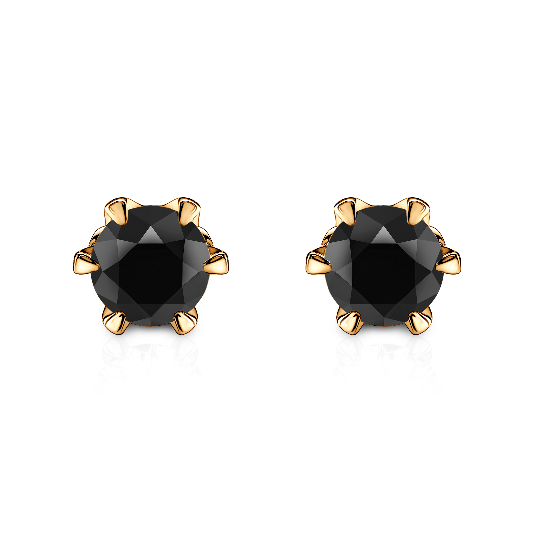 Naušnice The Journey: zlato, crni dijamanti