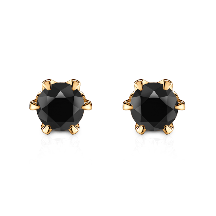 The Journey fülbevaló: arany fekete gyémántokkal