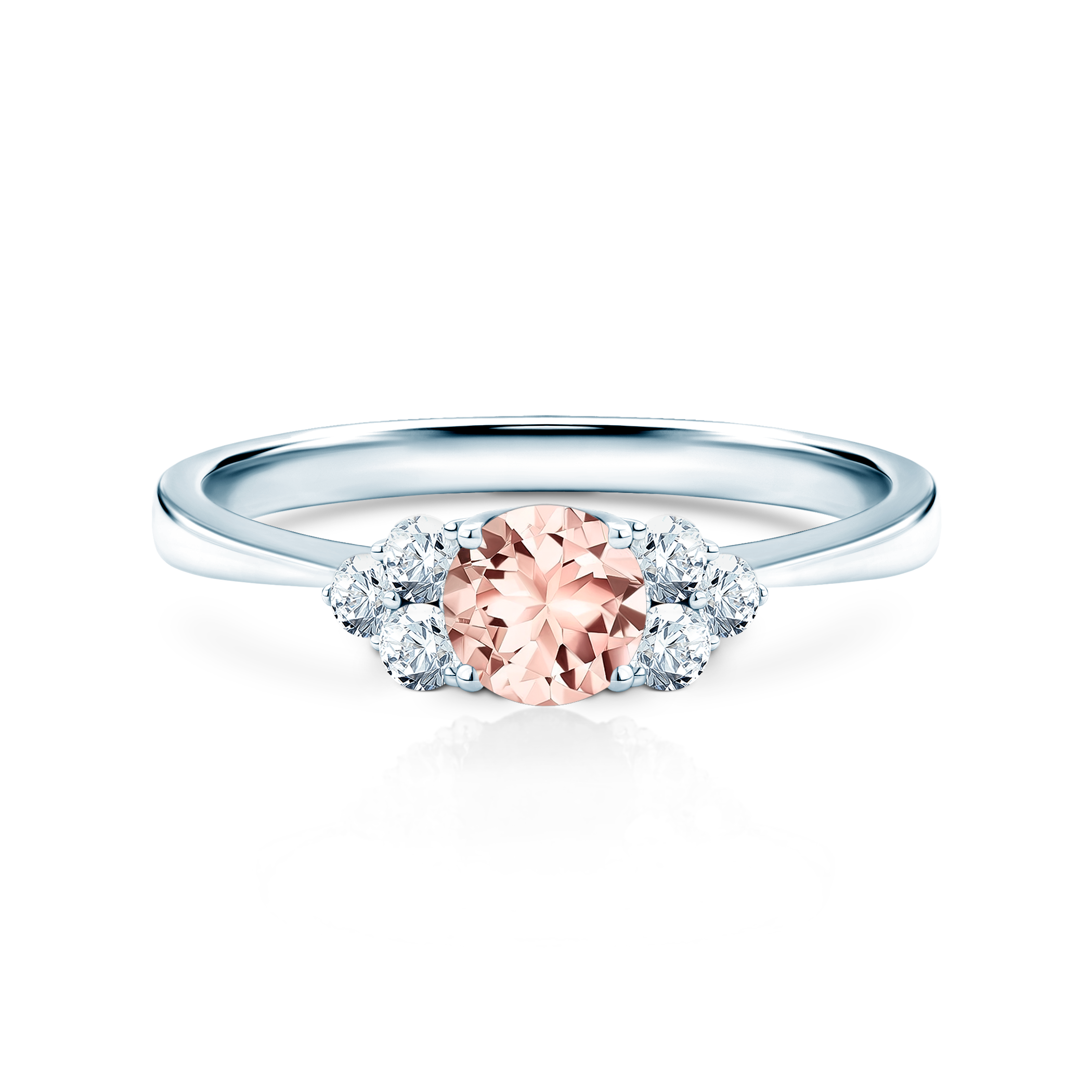 Каблучка для заручин Fairytale: біле золото, морганіт