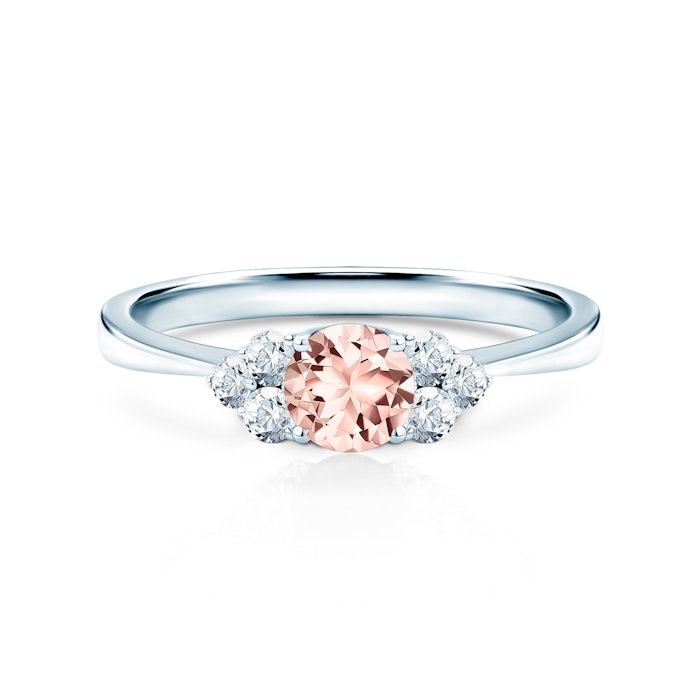 Inel de logodnă Fairytale: aur alb, morganit