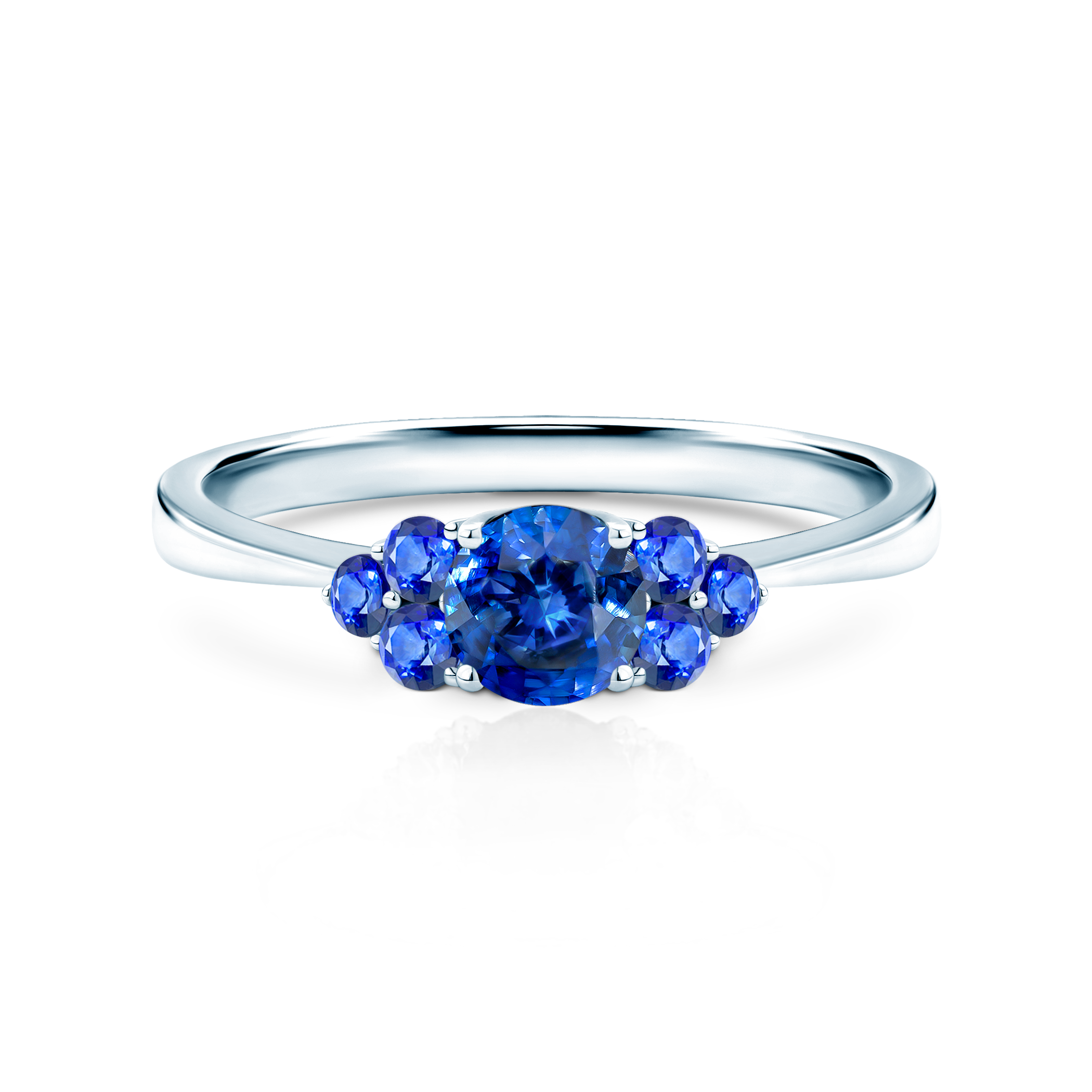 Δαχτυλίδι αρραβώνων Fairytale: λευκός χρυσός, μπλε ζαφείρι