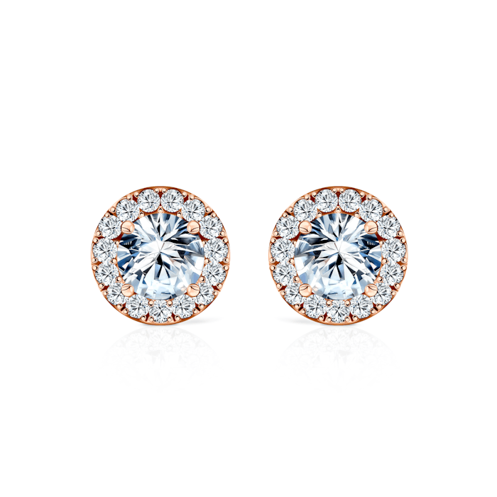 This is Love fülbevaló: rózsaarany fehér zafírokkal és gyémántokkal