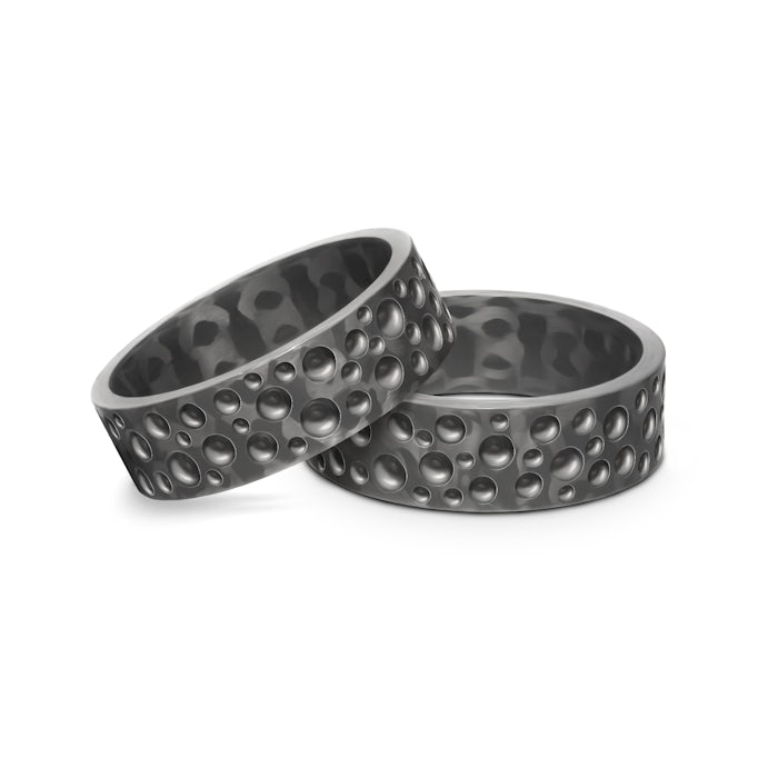 Esküvői karikagyűrűk: karbon, lapos, 7 mm