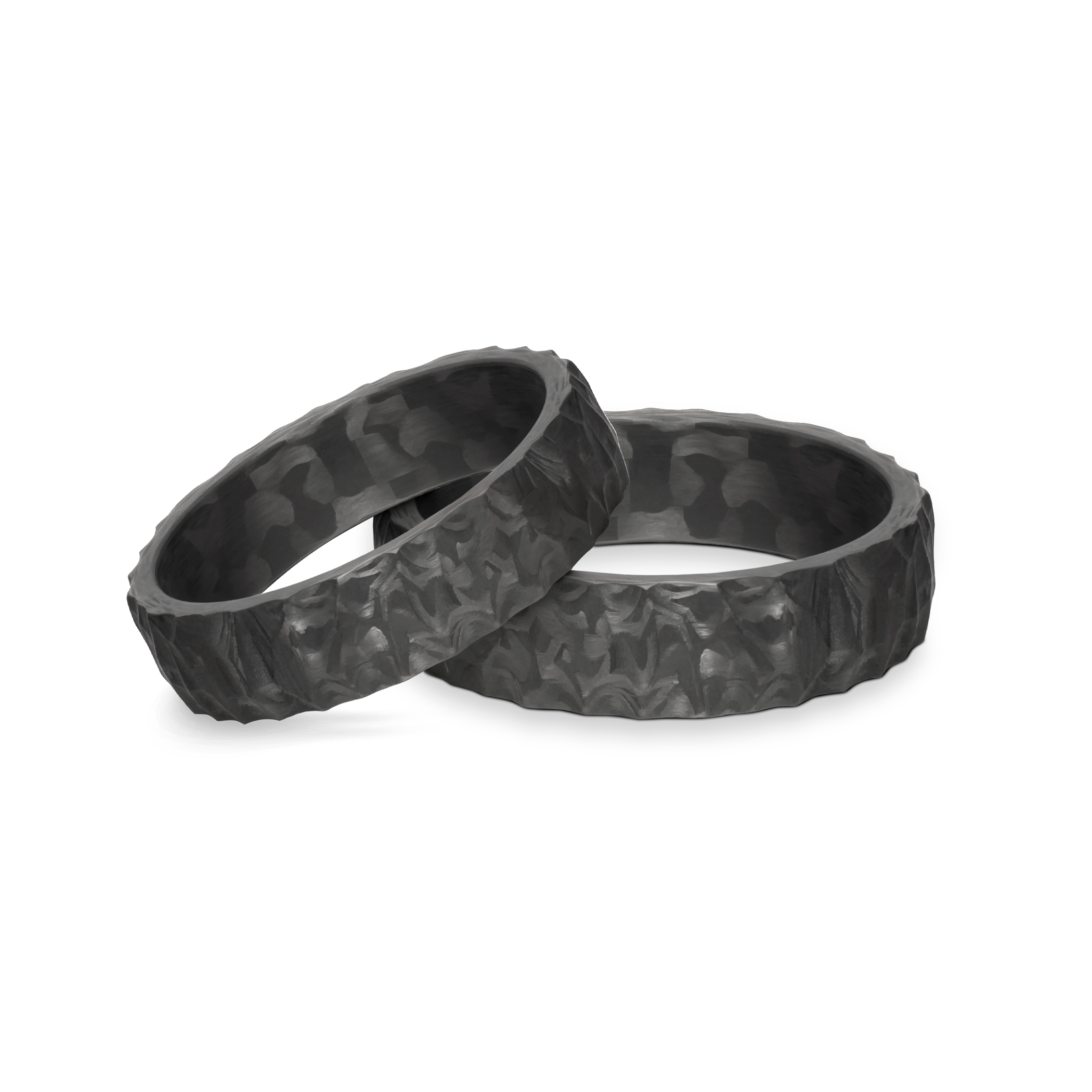 Eheringe: Carbon, Halbrund, 6 mm