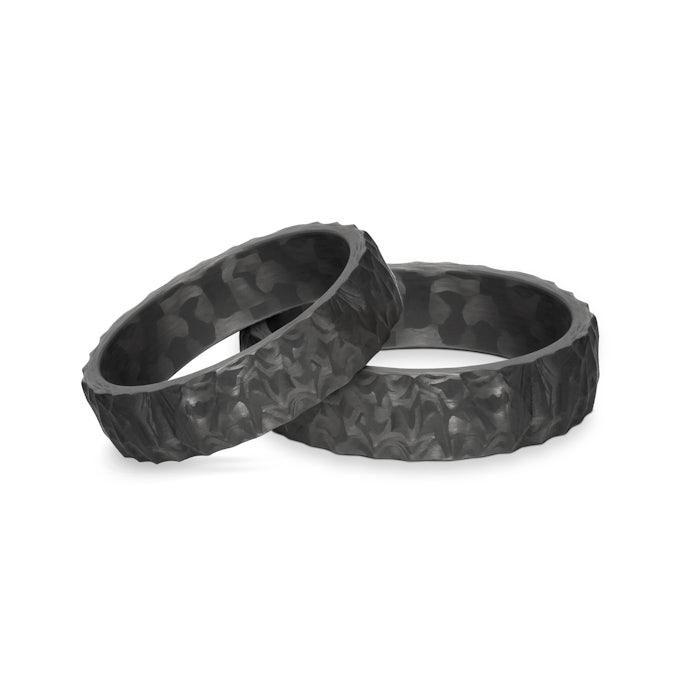 Esküvői karikagyűrűk: karbon, félkör, 6 mm