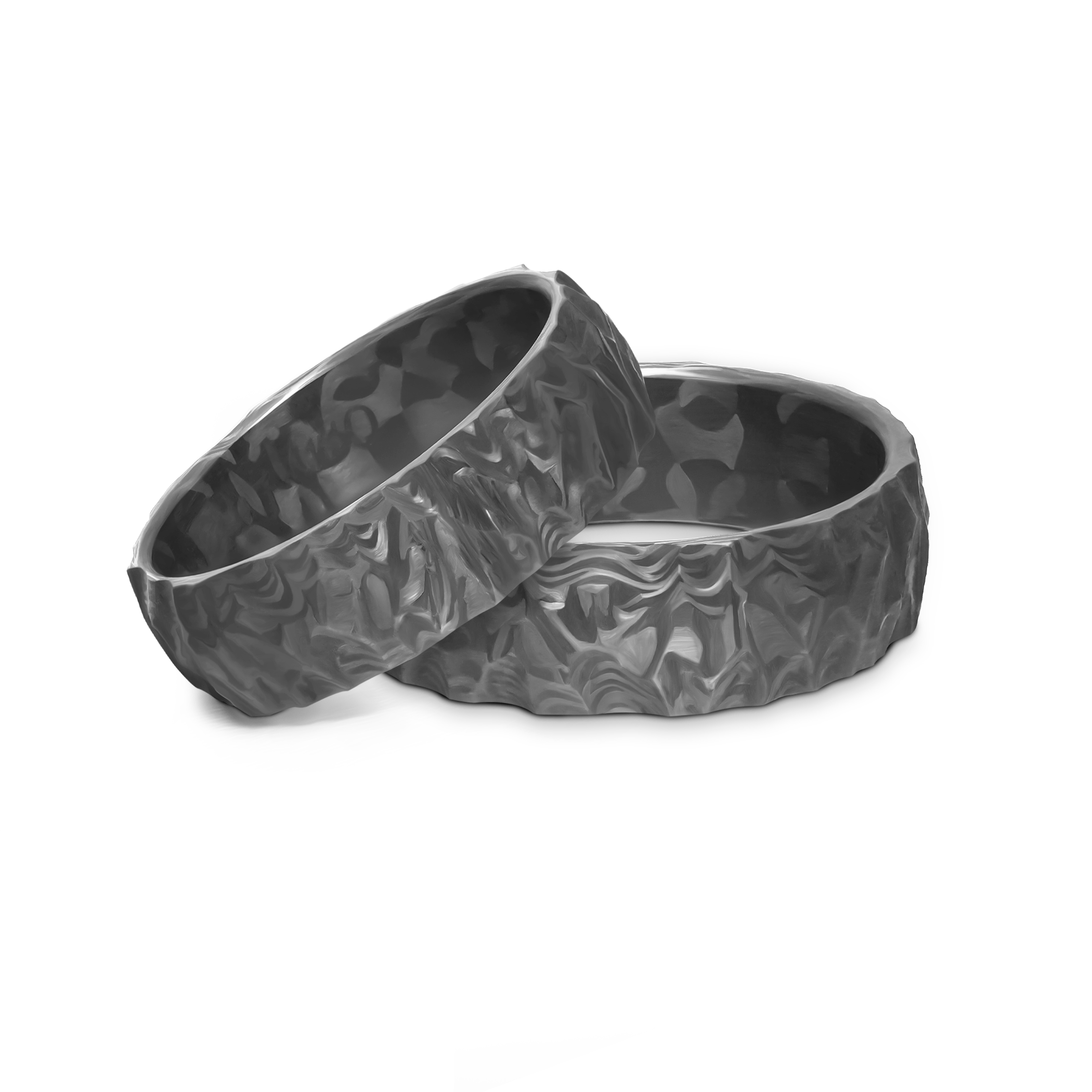 Eheringe: Carbon, Halbrund, 7 mm