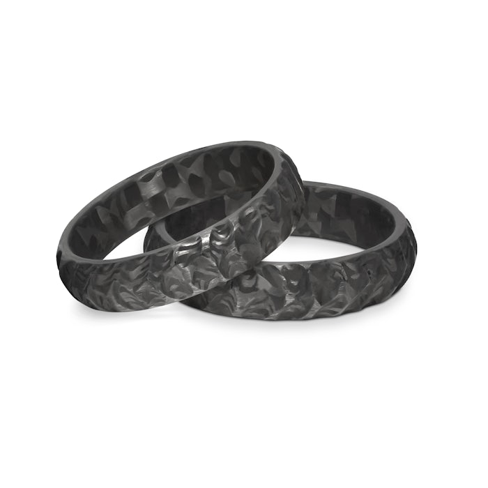 Esküvői karikagyűrűk: karbon, félkör, 5 mm