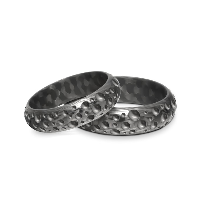 Esküvői karikagyűrűk: karbon, félkör, 5 mm