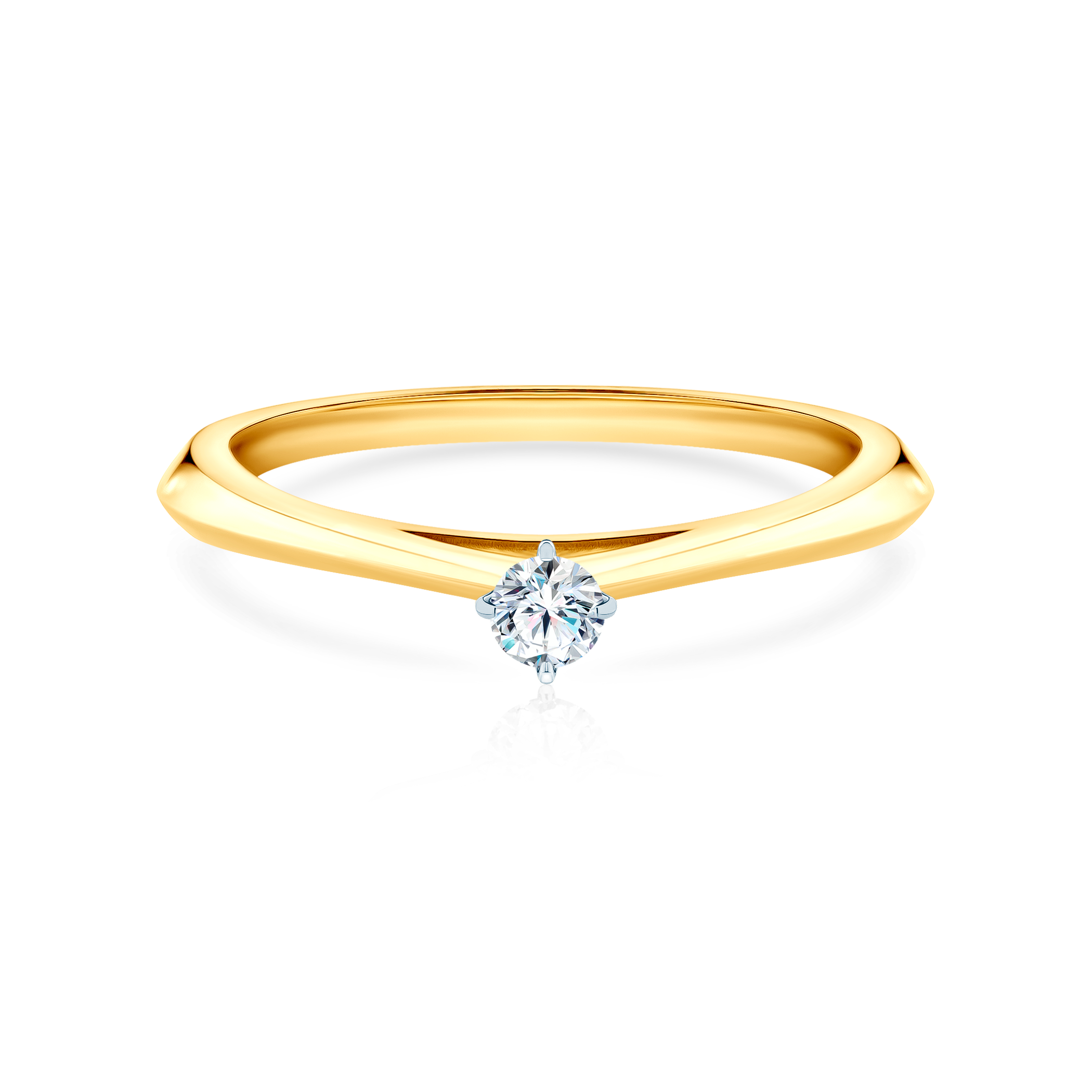 Δαχτυλίδι αρραβώνων The Light: δίχρωμος χρυσός, με διαμάντι