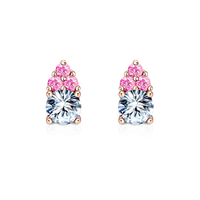 Fairytale fülbevaló: rózsaarany fehér zafírokkal