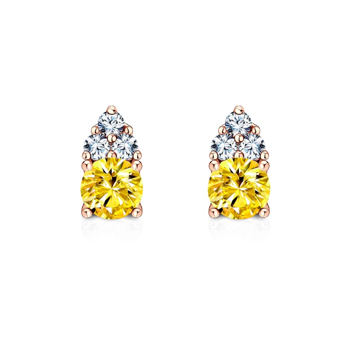 Fairytale fülbevaló: rózsaarany sárga zafírokkal