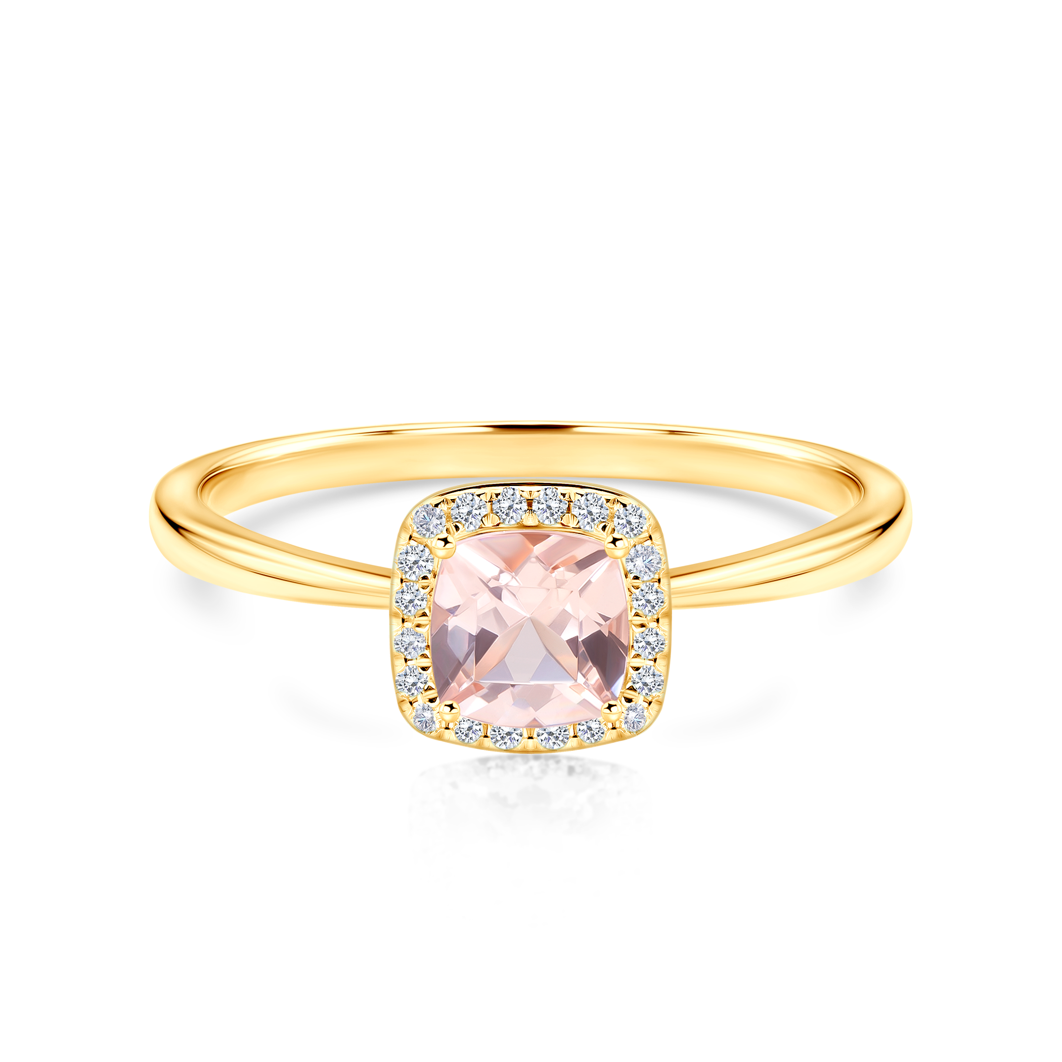 Zaručnički prsten Savicki: zlato, morganiti, dijamanti