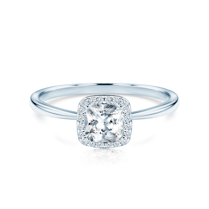 SAVICKI eljegyzési gyűrű: fehérarany fehér zafírral és gyémántokkal