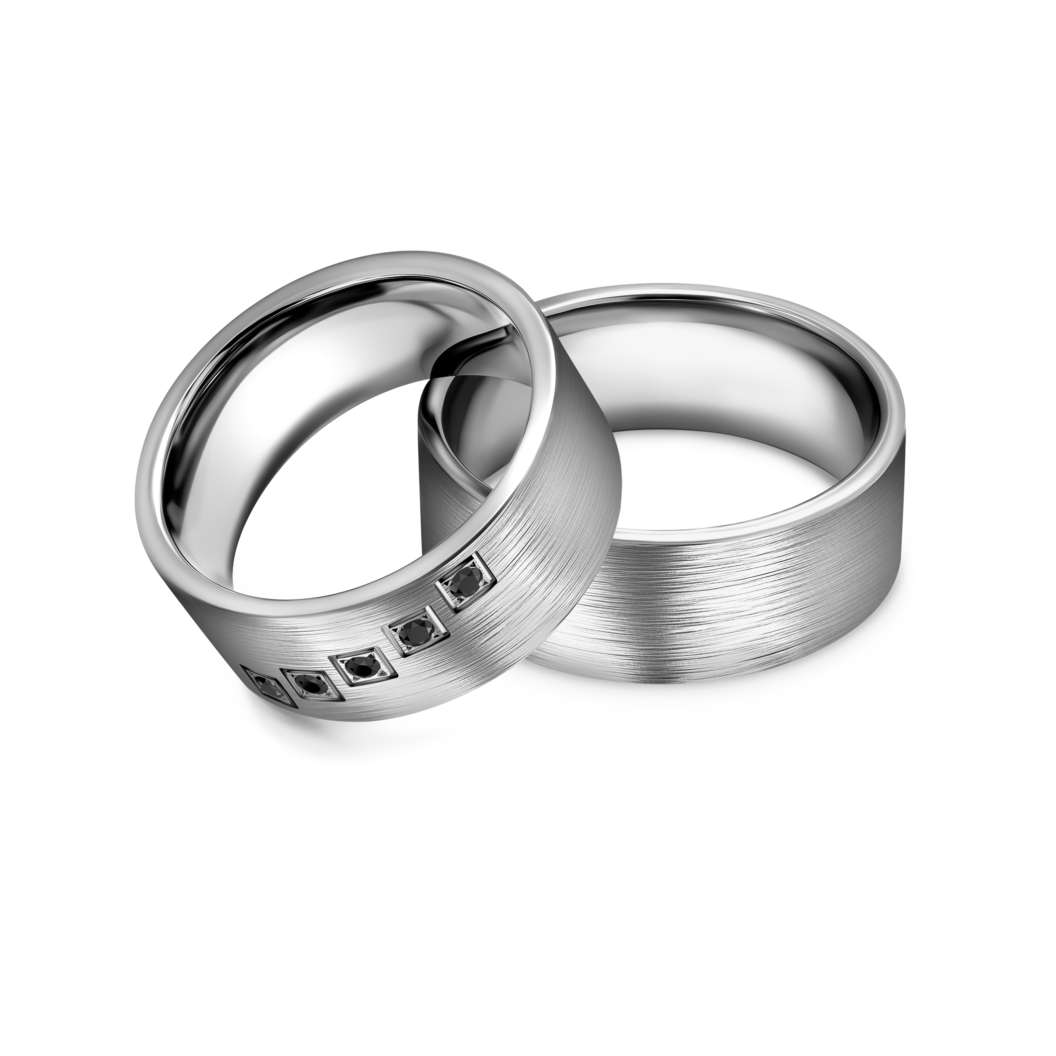 Весільні обручки: титан, плоскі, 8 мм