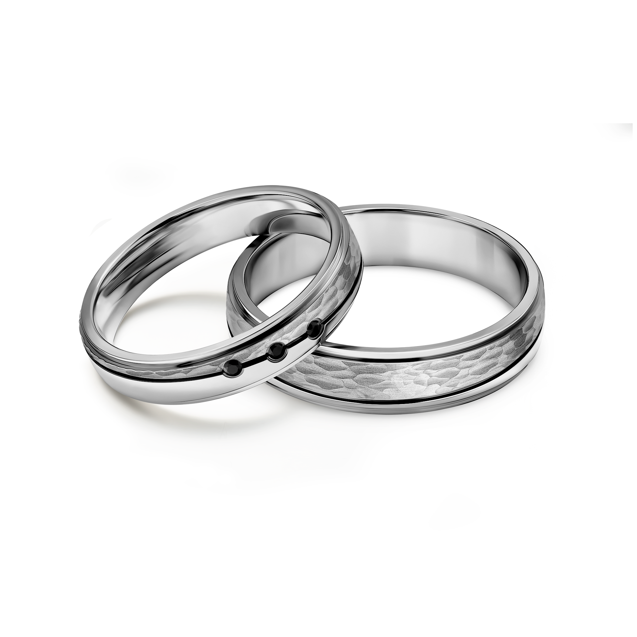 Весільні обручки: титан, напівкруглі, 5 і 4 мм