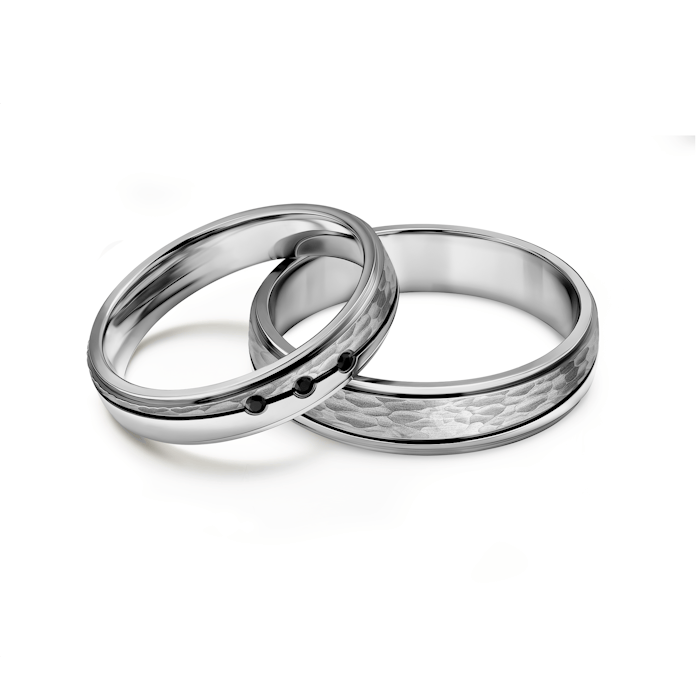 Весільні обручки: титан, напівкруглі, 5 і 4 мм