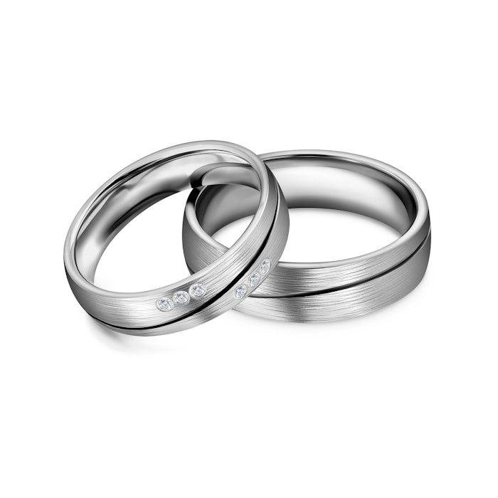 Весільні обручки: титан, напівкруглі, 6 і 5 мм