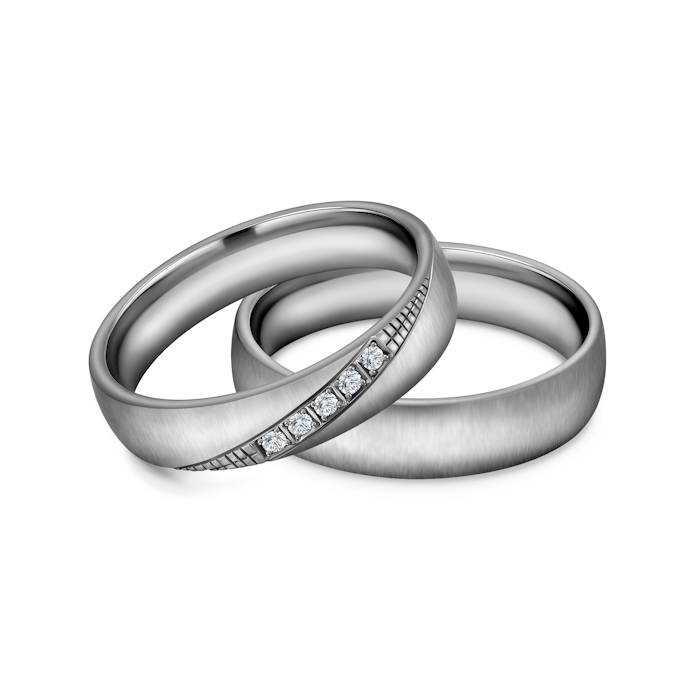Весільні обручки: титан, напівкруглі, 5 і 4 мм