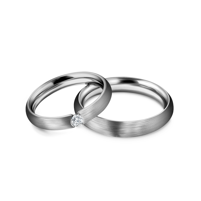 Весільні обручки: титан, круглі, 4,5 і 3,5 мм
