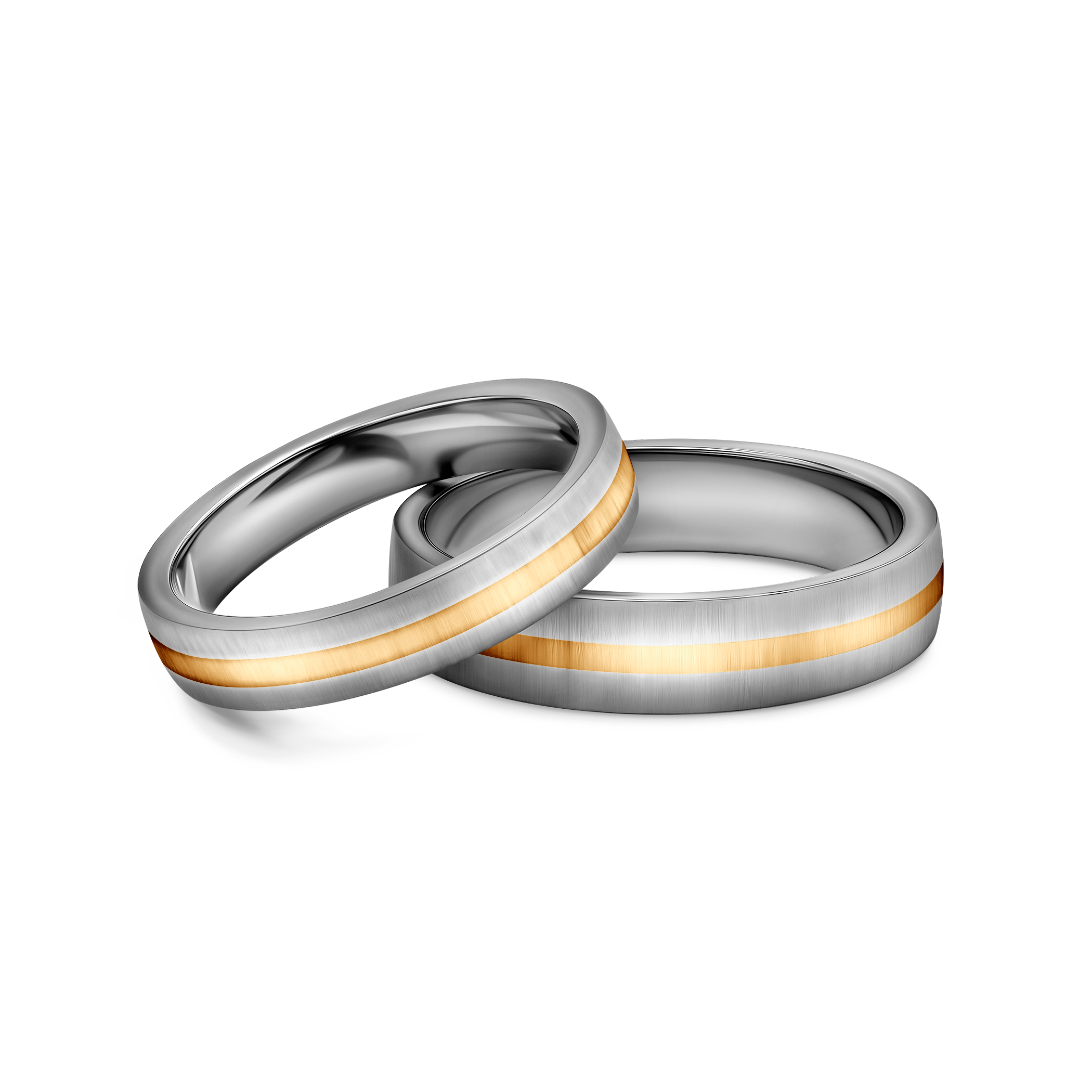 Весільні обручки: титан, золото, напівкруглі, 5 і 4 мм
