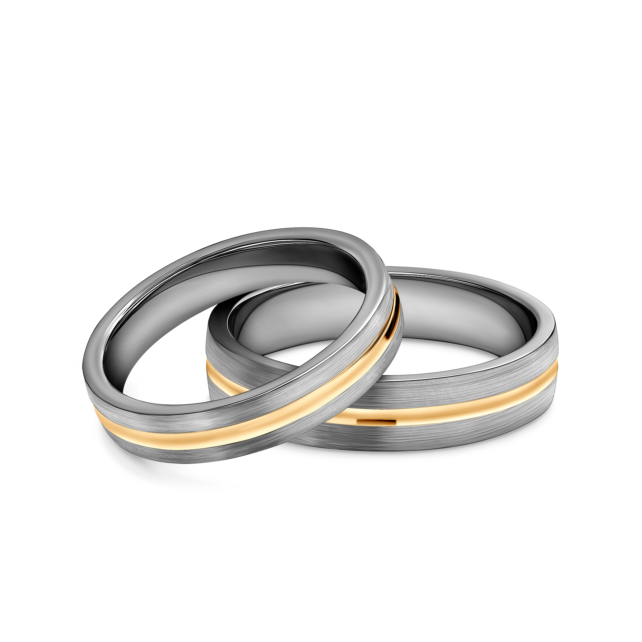 Весільні обручки: титан, золото, напівкруглі, 5 і 4 мм