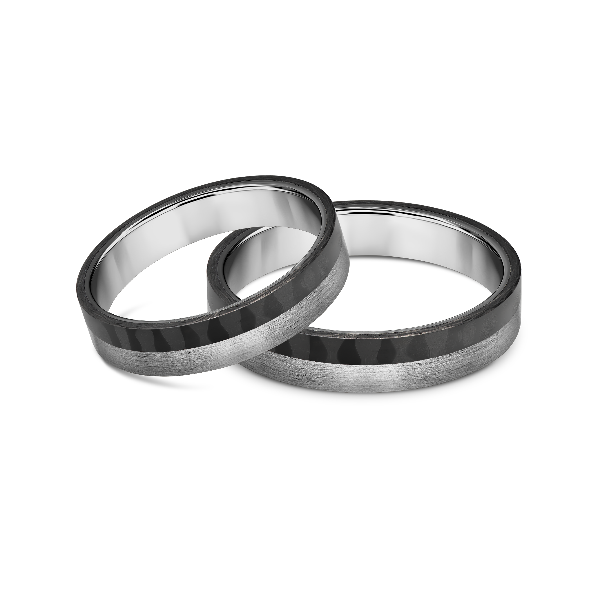 Весільні обручки: карбон, титан, плоскі, 4 мм
