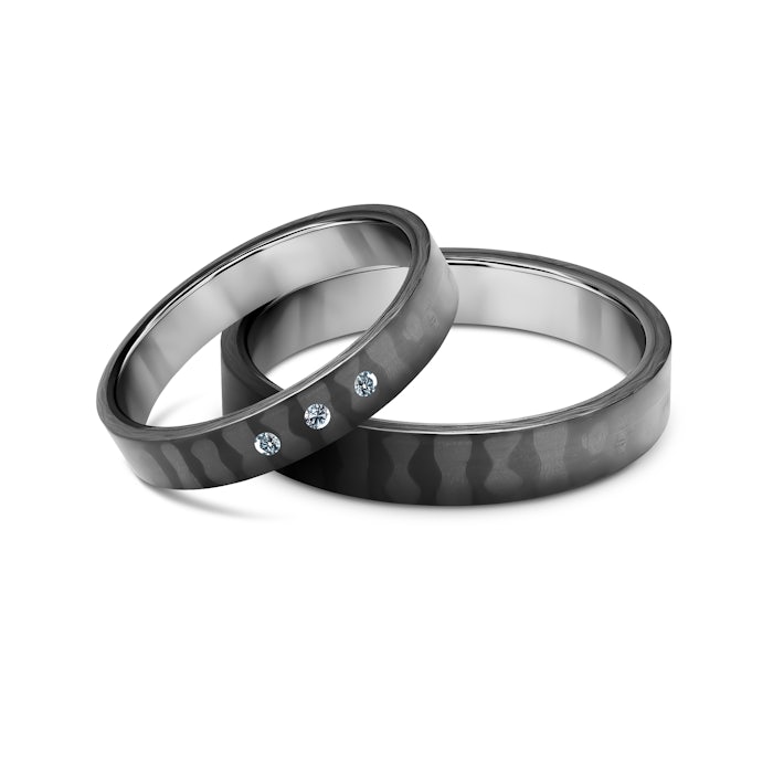 Весільні обручки: карбон, титан, плоскі, 4 мм