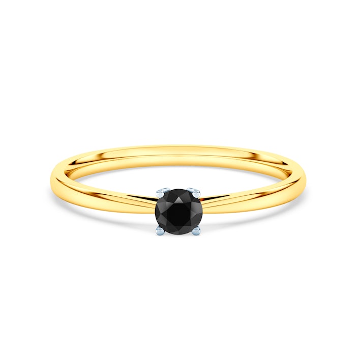 Δαχτυλίδι αρραβώνων Savicki: χρυσό, μαύρο διαμάντι