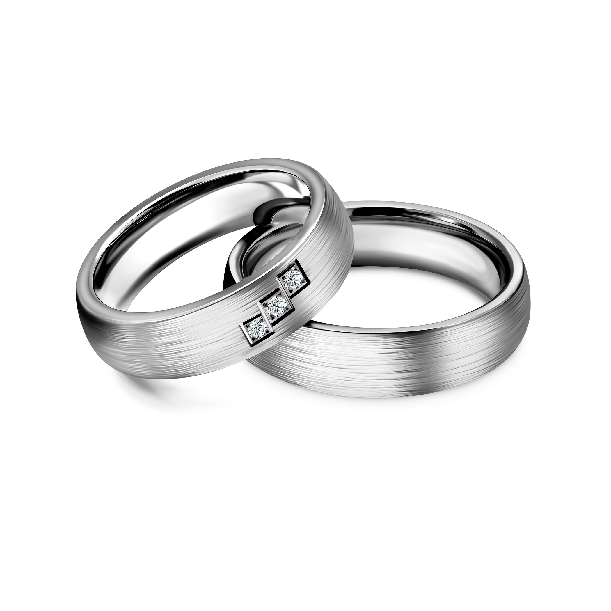 Весільні обручки: титан, напівкруглі, 5.5 мм