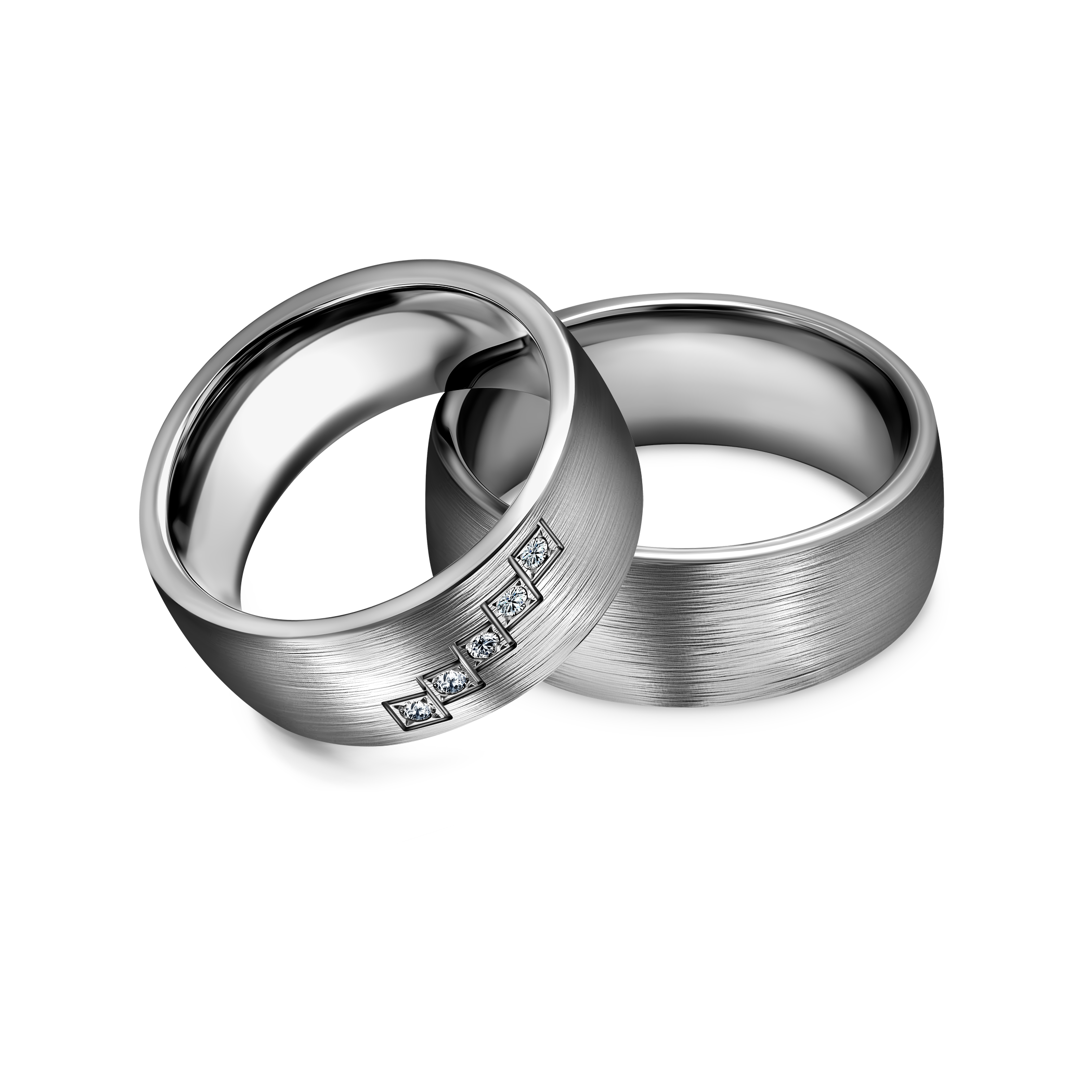 Весільні обручки: титан, напівкруглі, 8 мм