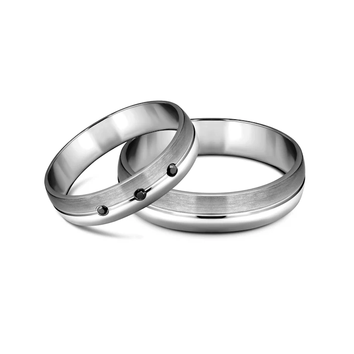 Весільні обручки: титан, напівкруглі, 5 і 4 мм
