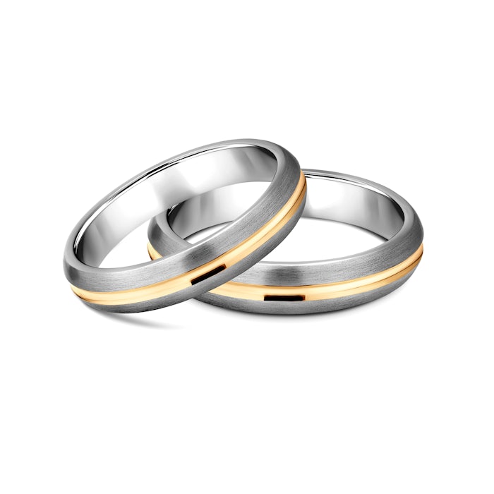 Весільні обручки: титан, золото, напівкруглі, 5 і 4 мм