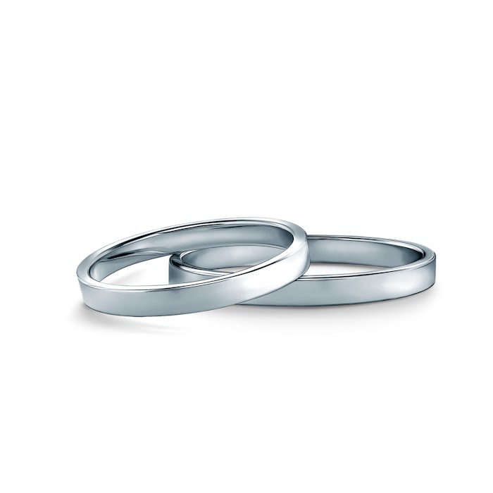 Verighete: platină, plate, 2 mm