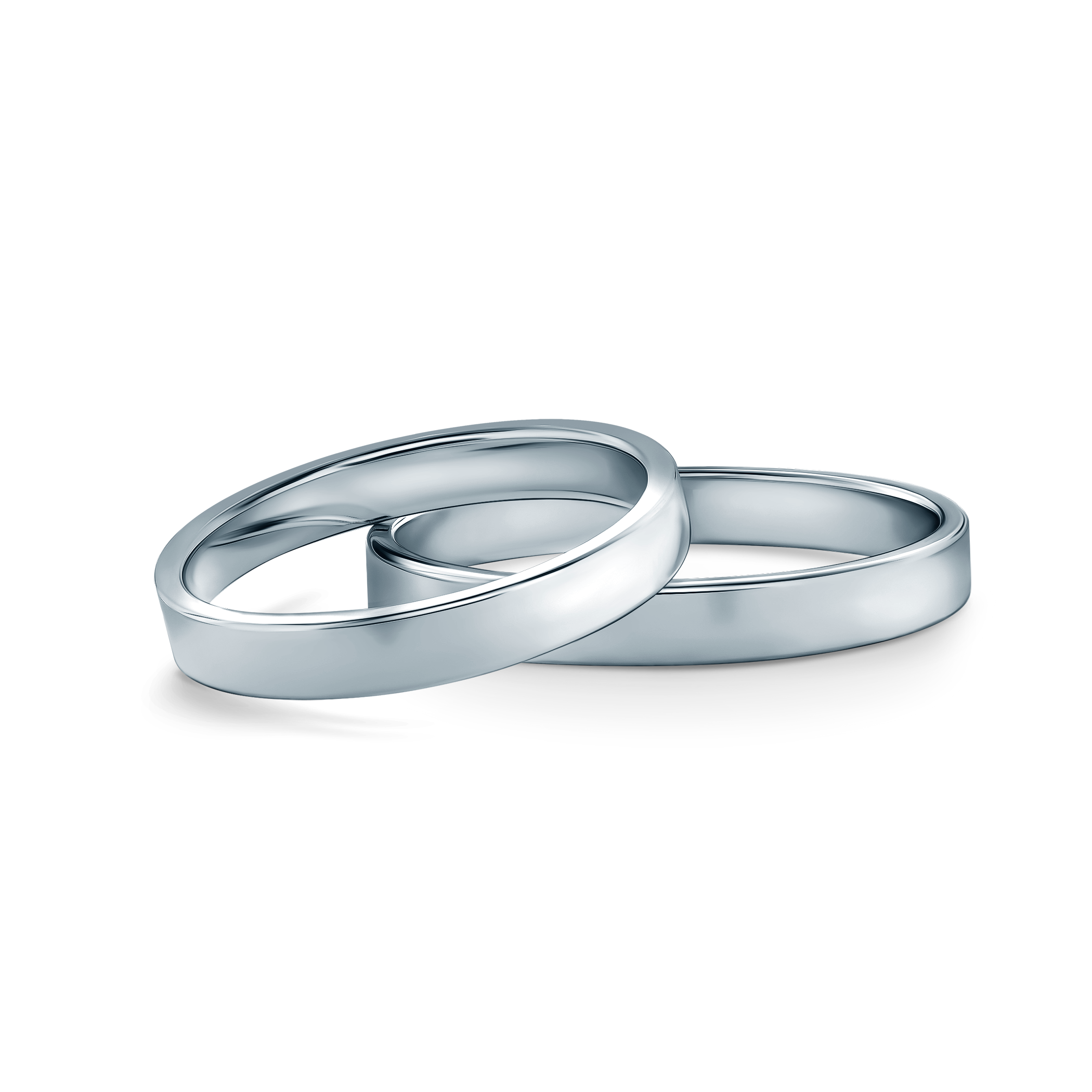 Trauringe: Platin, flach, 3 mm