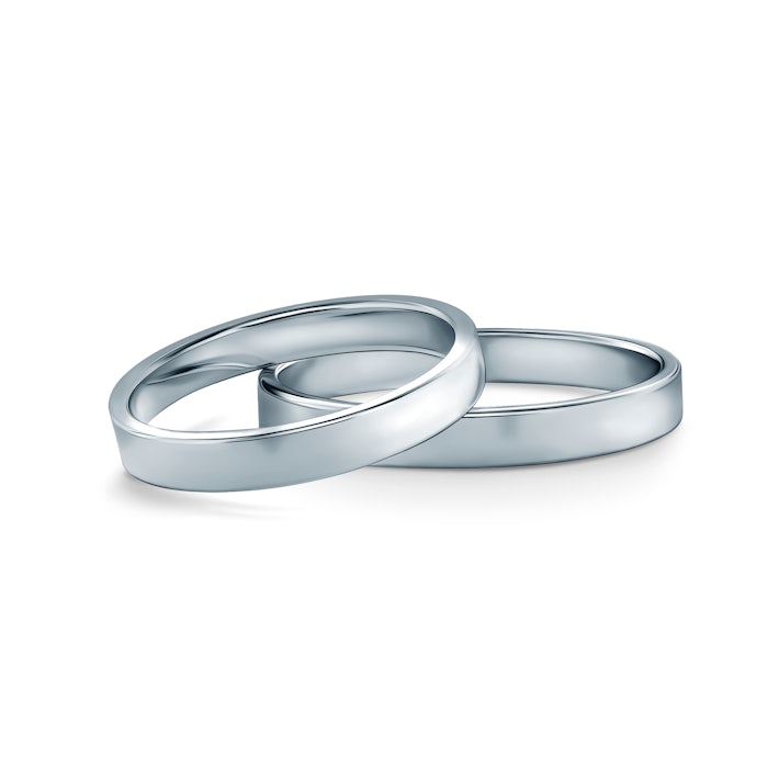 Verighete: platină, plate, 3 mm