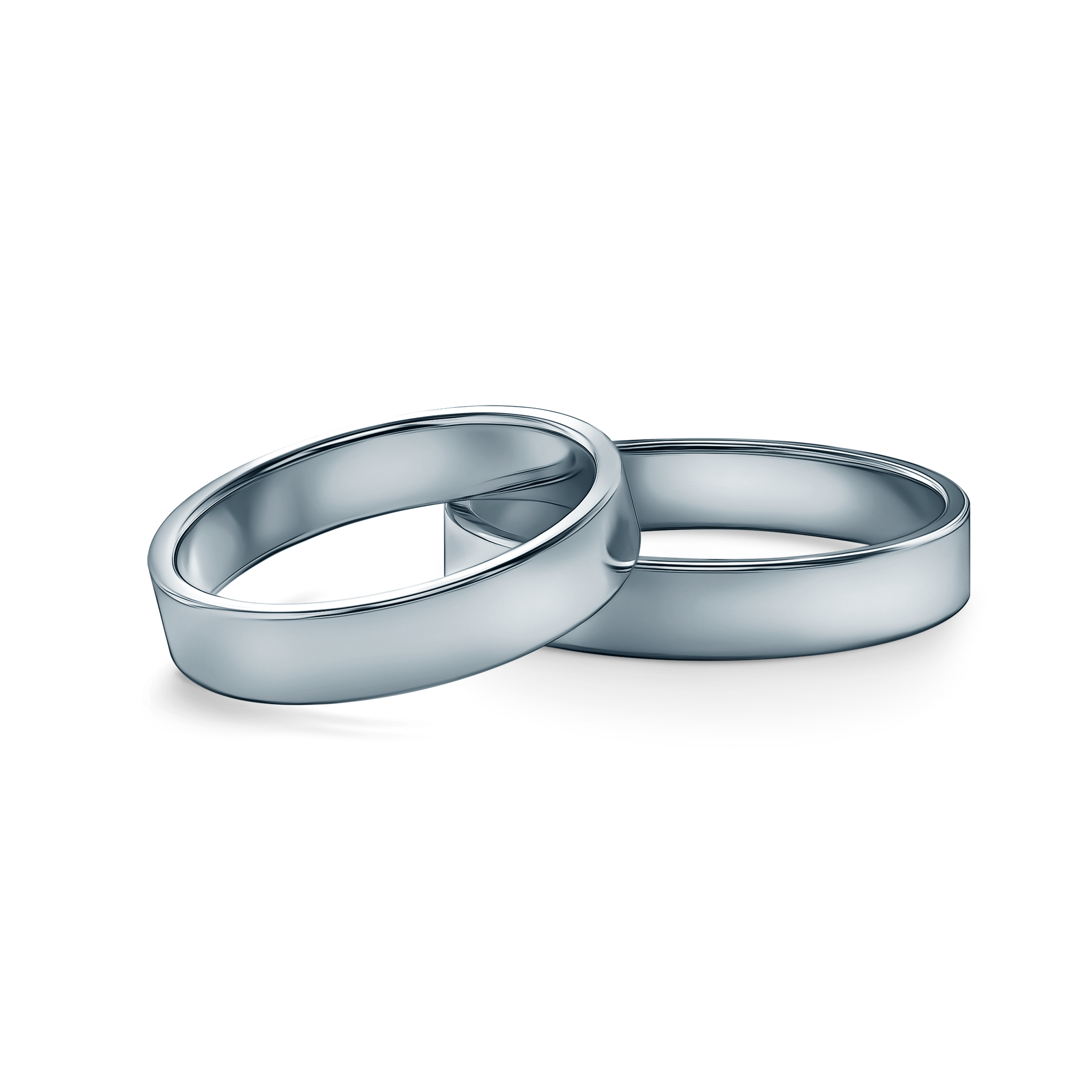 Trauringe: Platin, flach, 4 mm