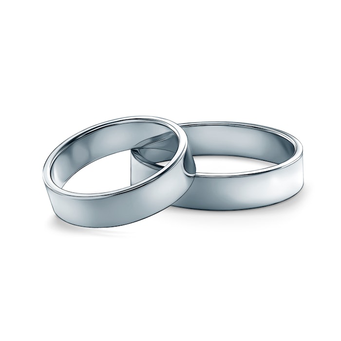 Verighete: platină, plate, 5 mm