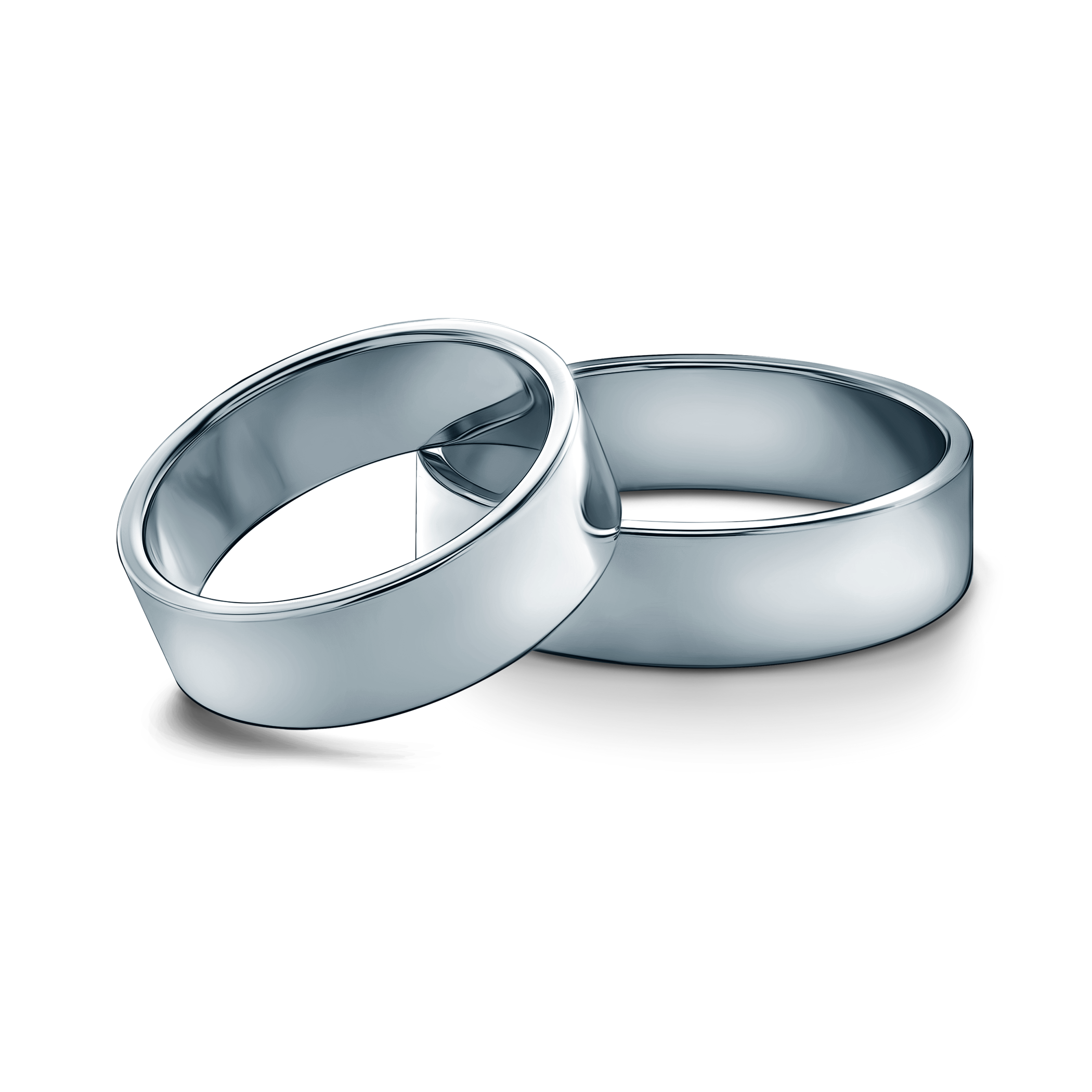 Весільні обручки: платина, плоскі, 6 мм