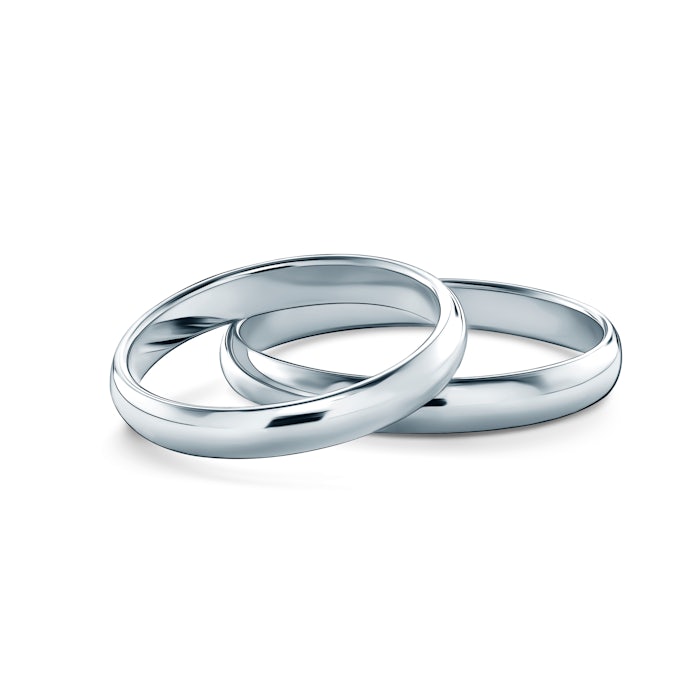 Βέρες γάμου: πλατίνα, ημικυκλική, 3 mm