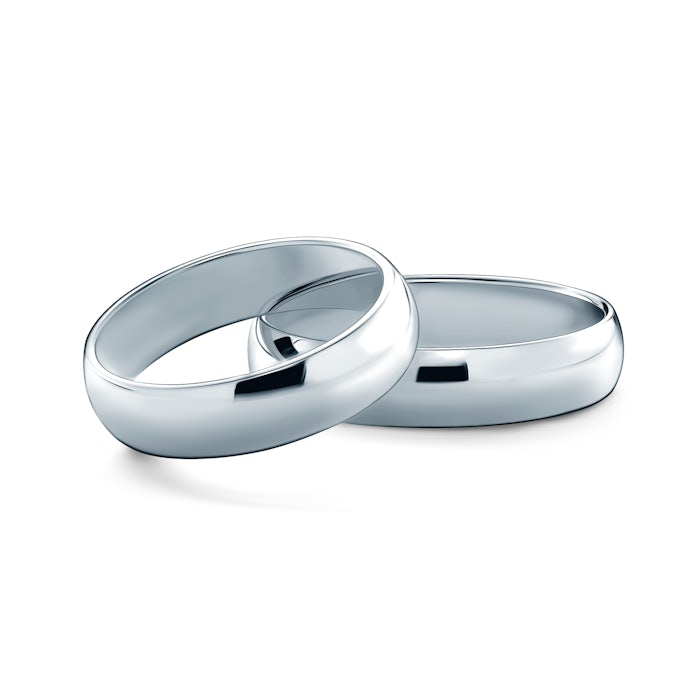 Verighete: platină, semirotunde, 5 mm