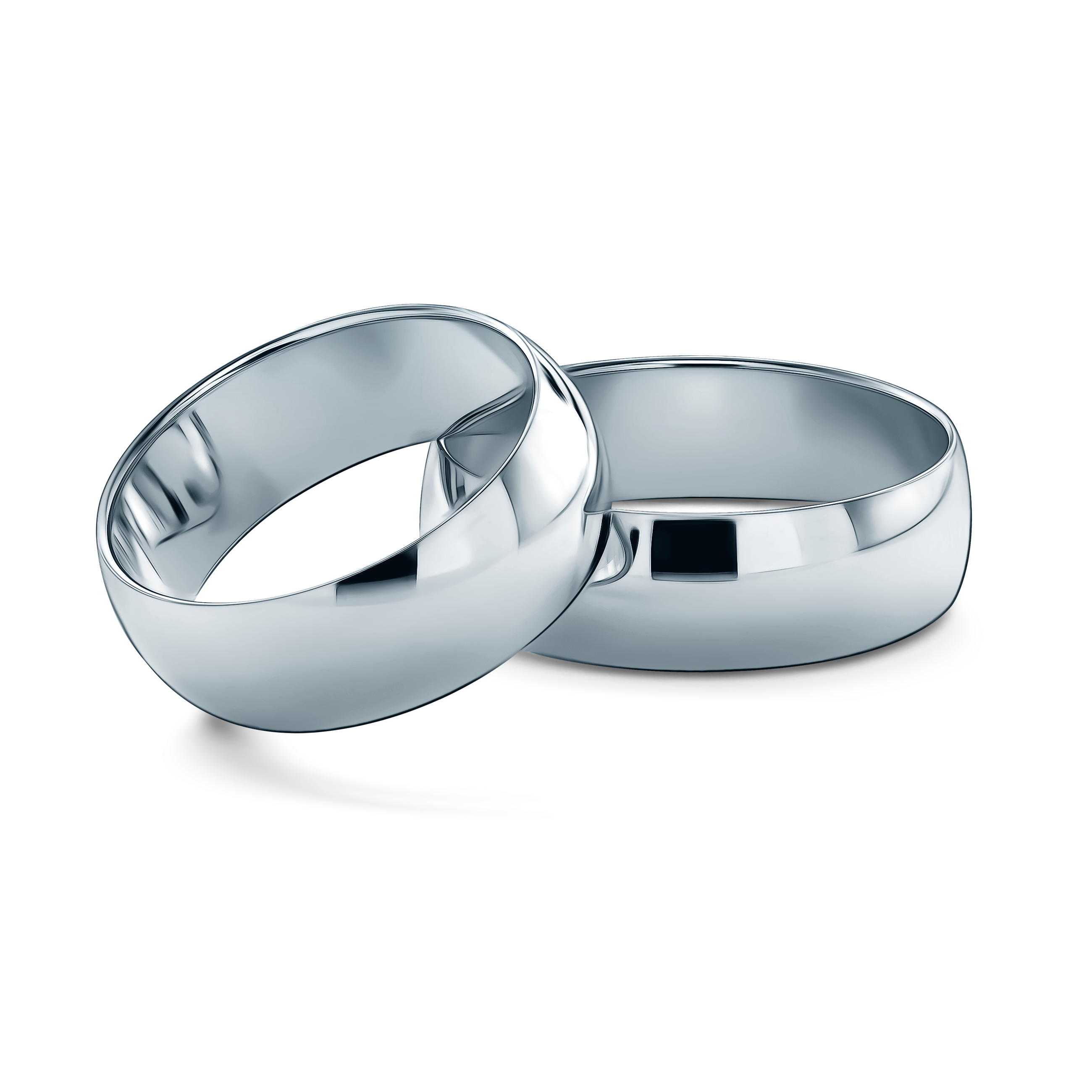 Весільні обручки: платина, напівкруглі, 7 мм