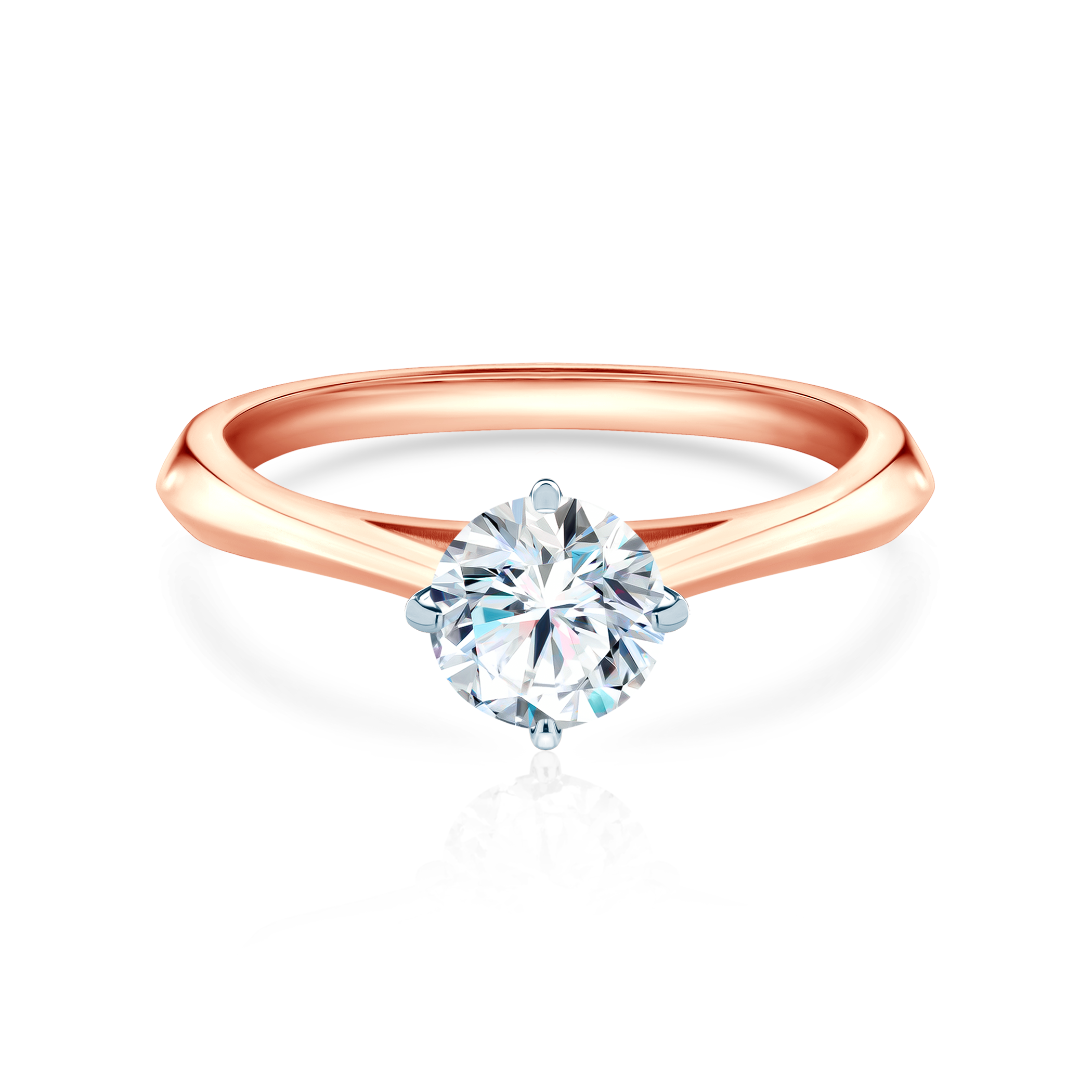 Verlobungsring The Light: Zweifarbiges Gold, Labordiamant