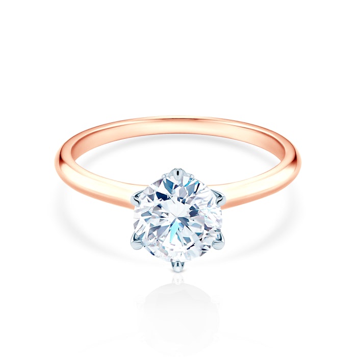 Годежен пръстен The Journey: двуцветно злато, лабораторен диамант