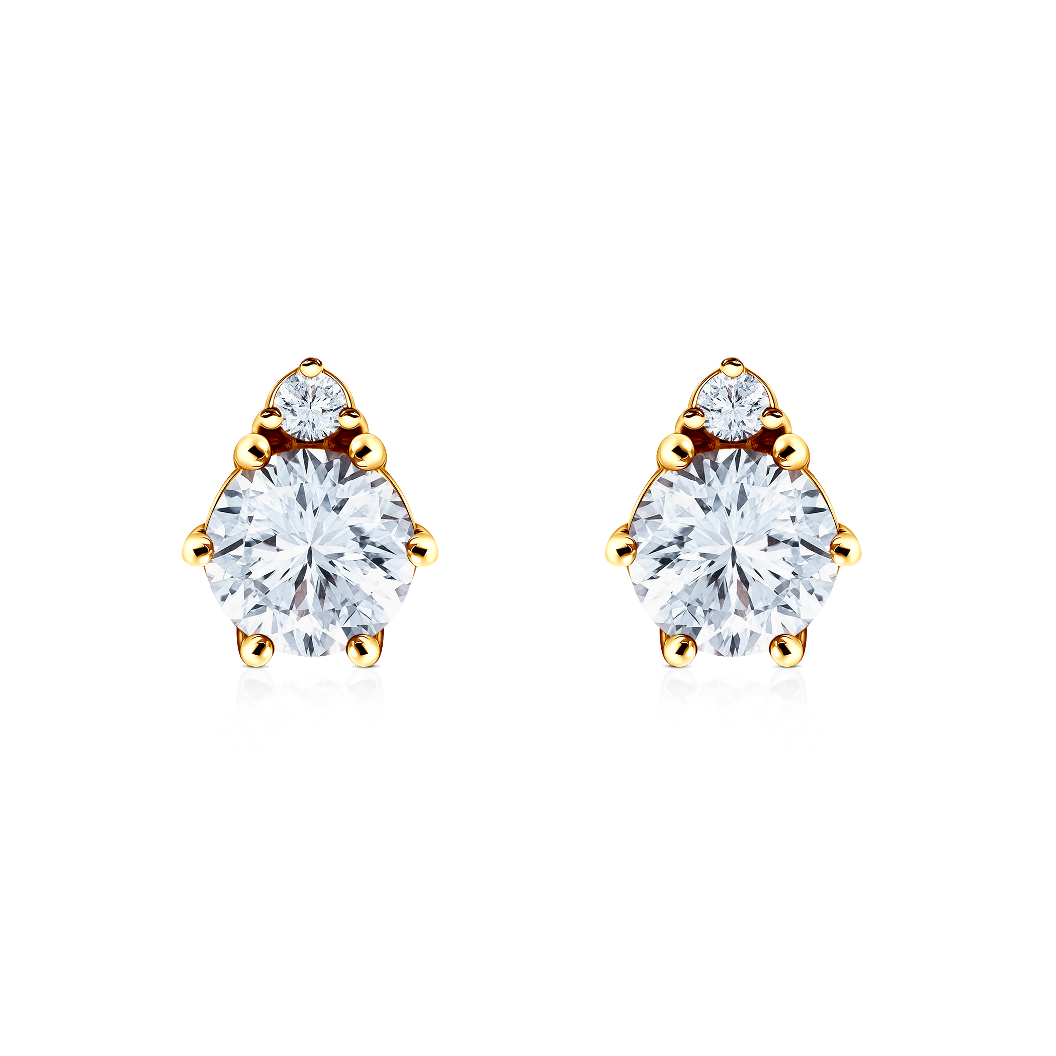 SAVICKI earrings: gold, white sapphire, diamonds