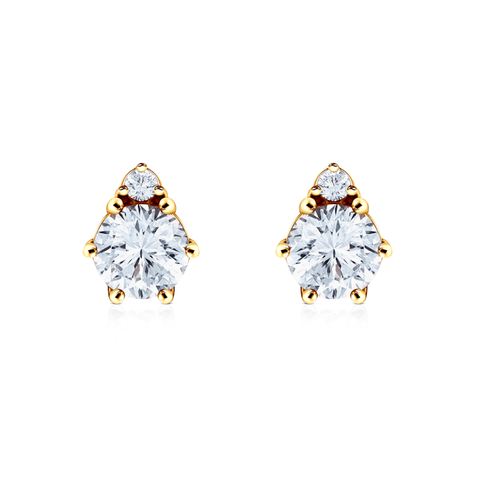 SAVICKI earrings: gold, white sapphire, diamonds
