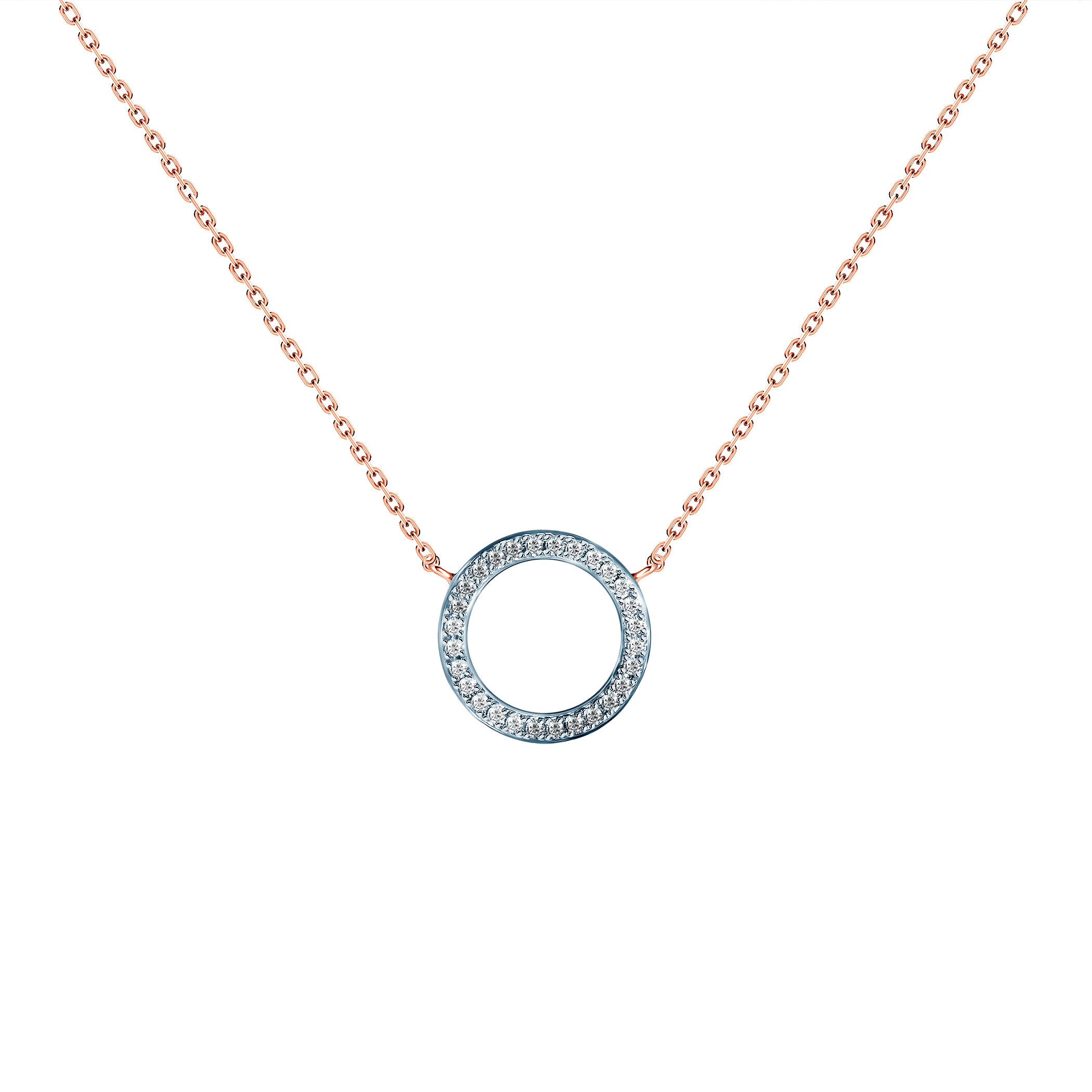 SAVICKI Circle necklace: rose gold, diamonds