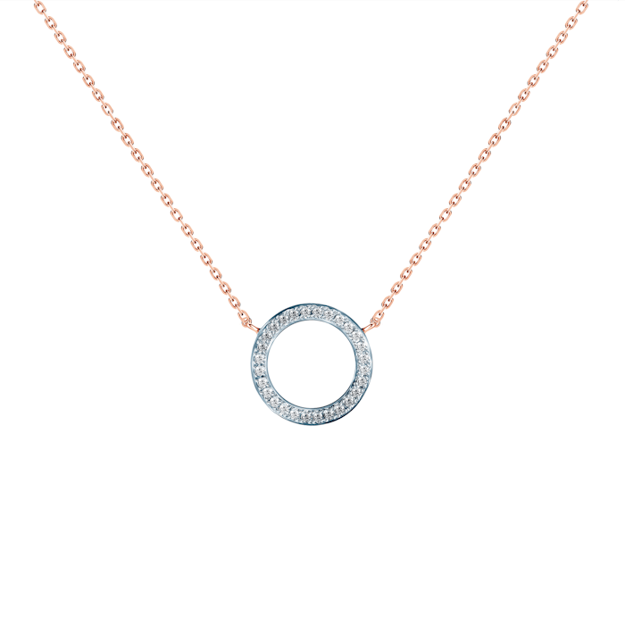 SAVICKI Circle necklace: rose gold, diamonds